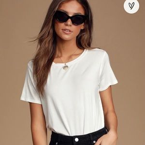 Lulus White T-Shirt Bodysuit